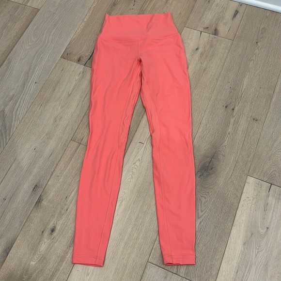 Lululemon Leggings- Raspberry cream. Tiny stain. DOUBLE LINED. - Picture 2 of 5